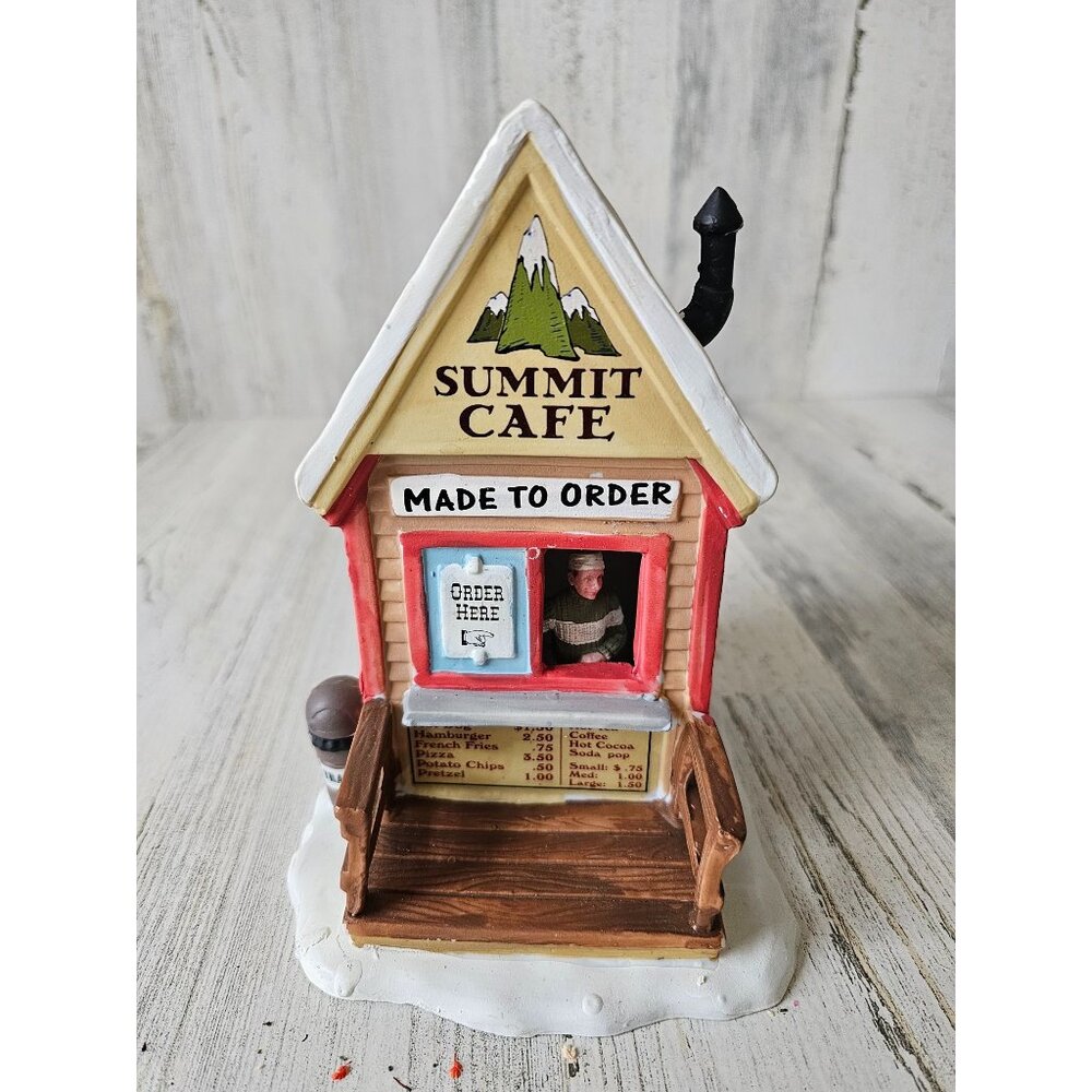 Lemax summit Cafe 2010 vintage ski chalet store coffee Lodge Xmas village‎